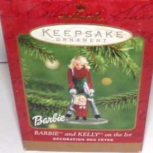 HALLMARK KEEPSAKE ORNAMENT "BARBIE AND KELLY ON THE ICE" THIS IS SO SWEET!